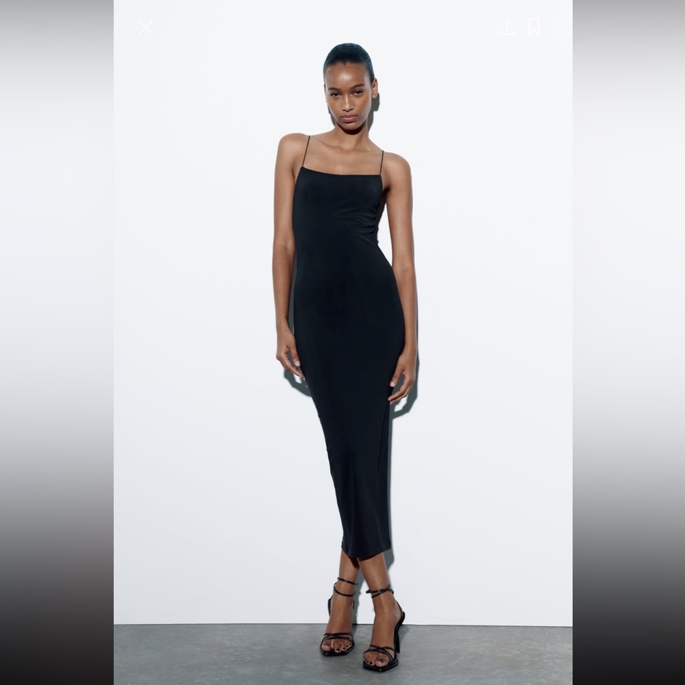 NEW WITHOUT A TAG ZARA LONG STRETCHY FITTED DRESS
